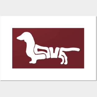 Dachshund Love (White) Posters and Art